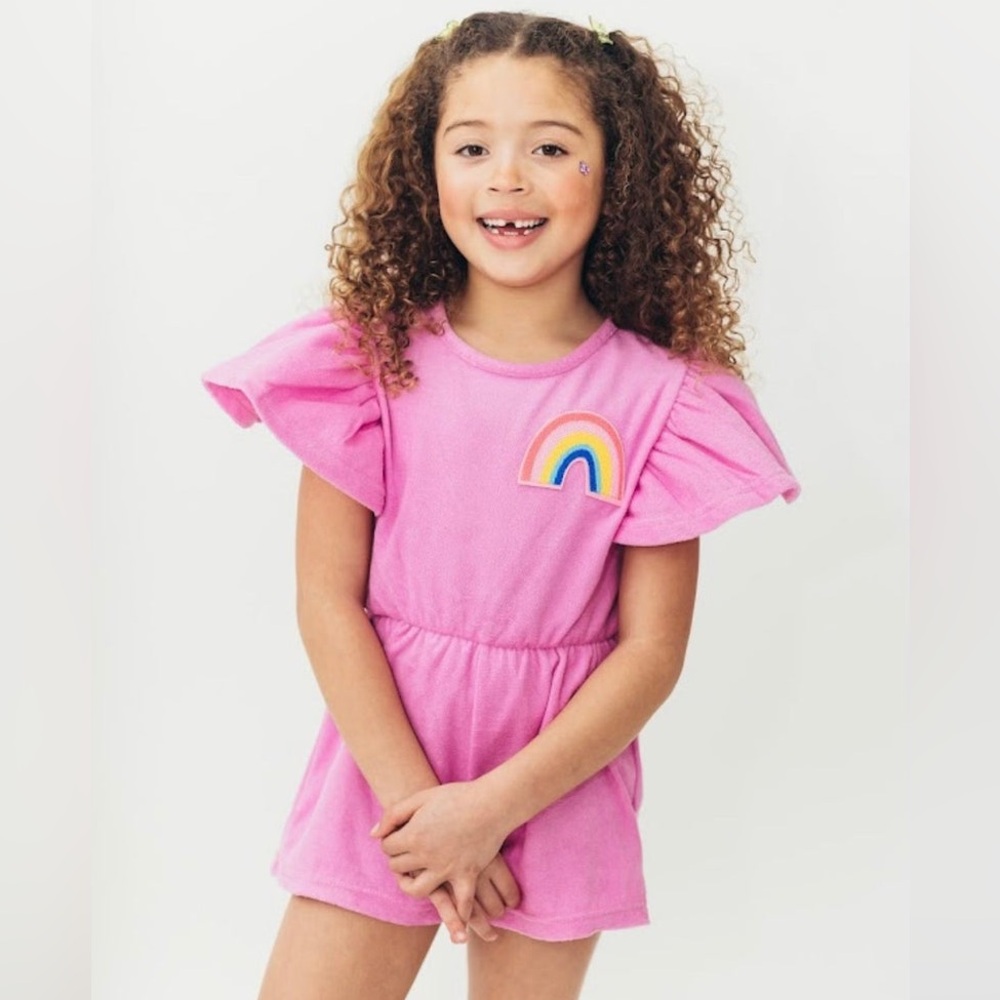 Pink Terry Romper Lola + The boys